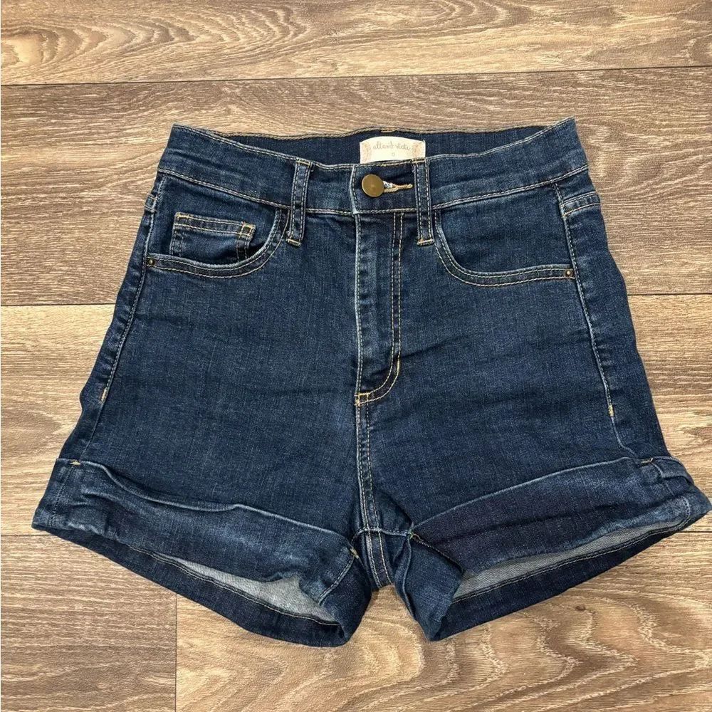 Altar'd State Blue Jean Shorts High-Waisted Cuffed Size 0
